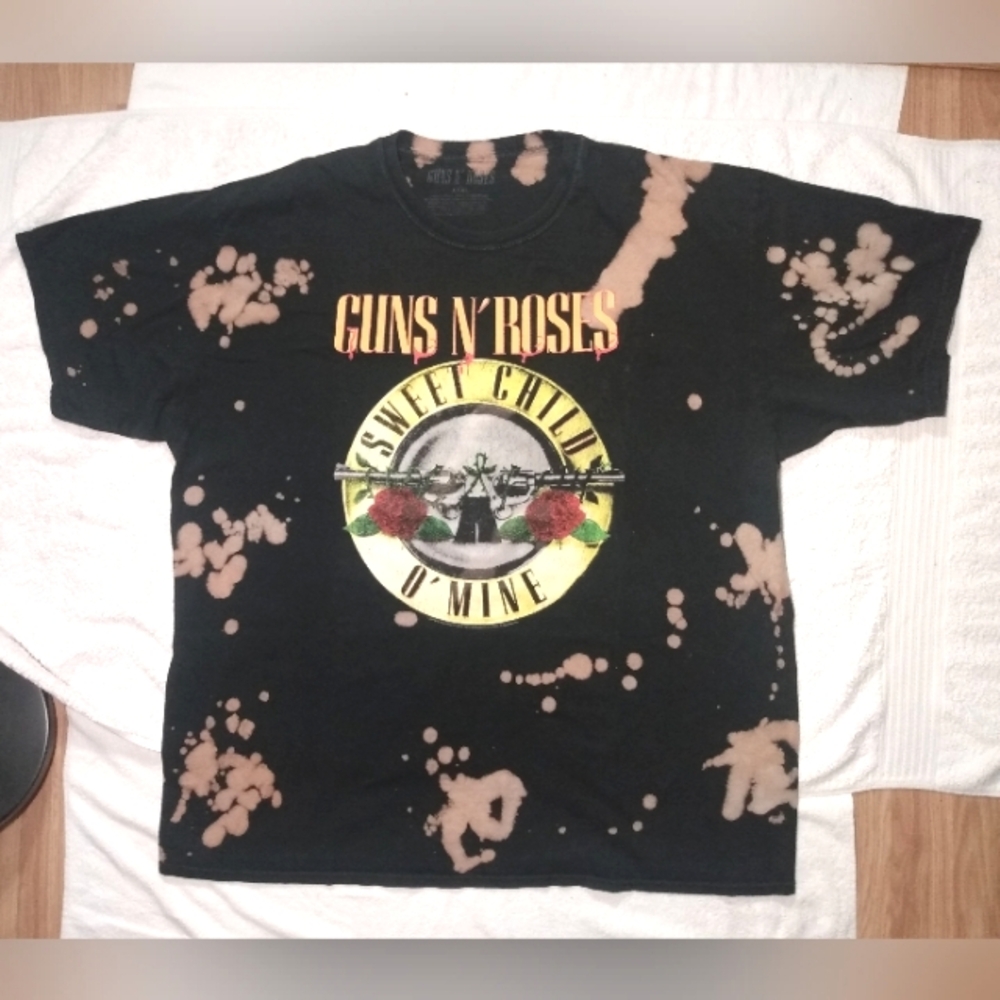 GUNS N ROSES Rock Metal Music Tie Dye Heavy Print Tee T Shirt  - XXL / XXXL